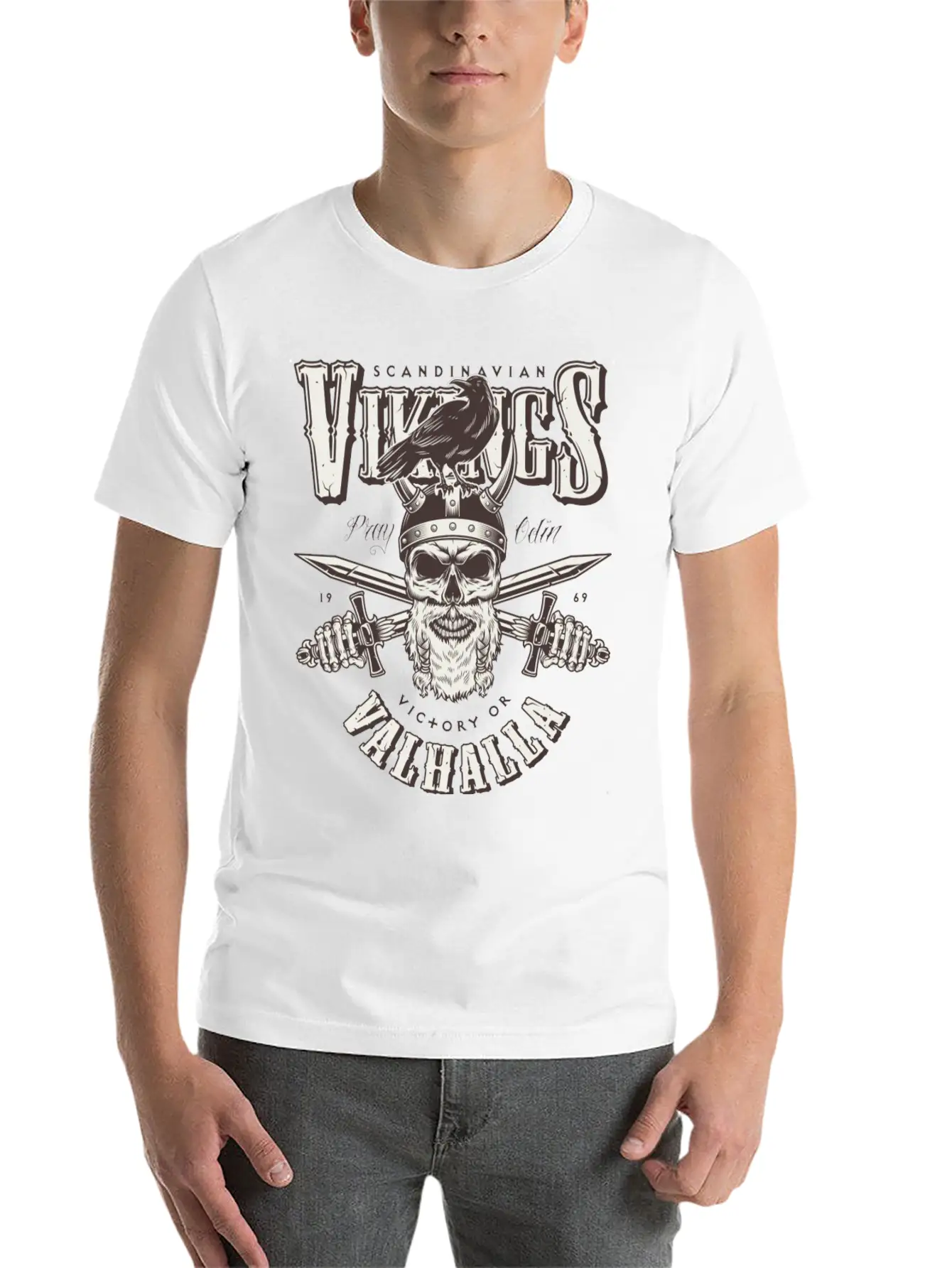 Viking Head Victory Or Valhalla Timeless Short Sleeve Tee – Comfy And Minimalist Design
