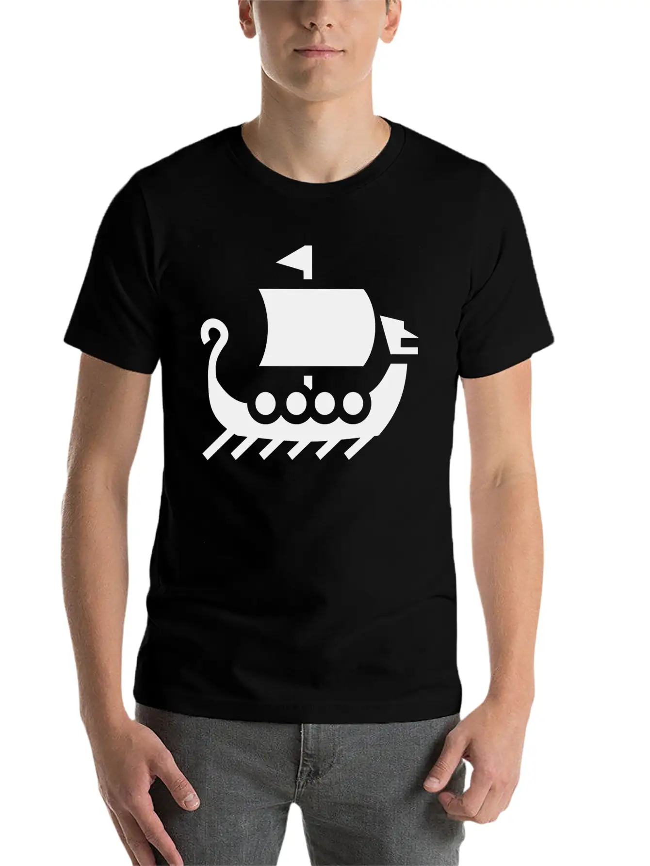 Vikings Wickinger Warrior Vikingboat Boot39 Basic Graphic T-Shirt – Daily Comfort In Soft Cotton