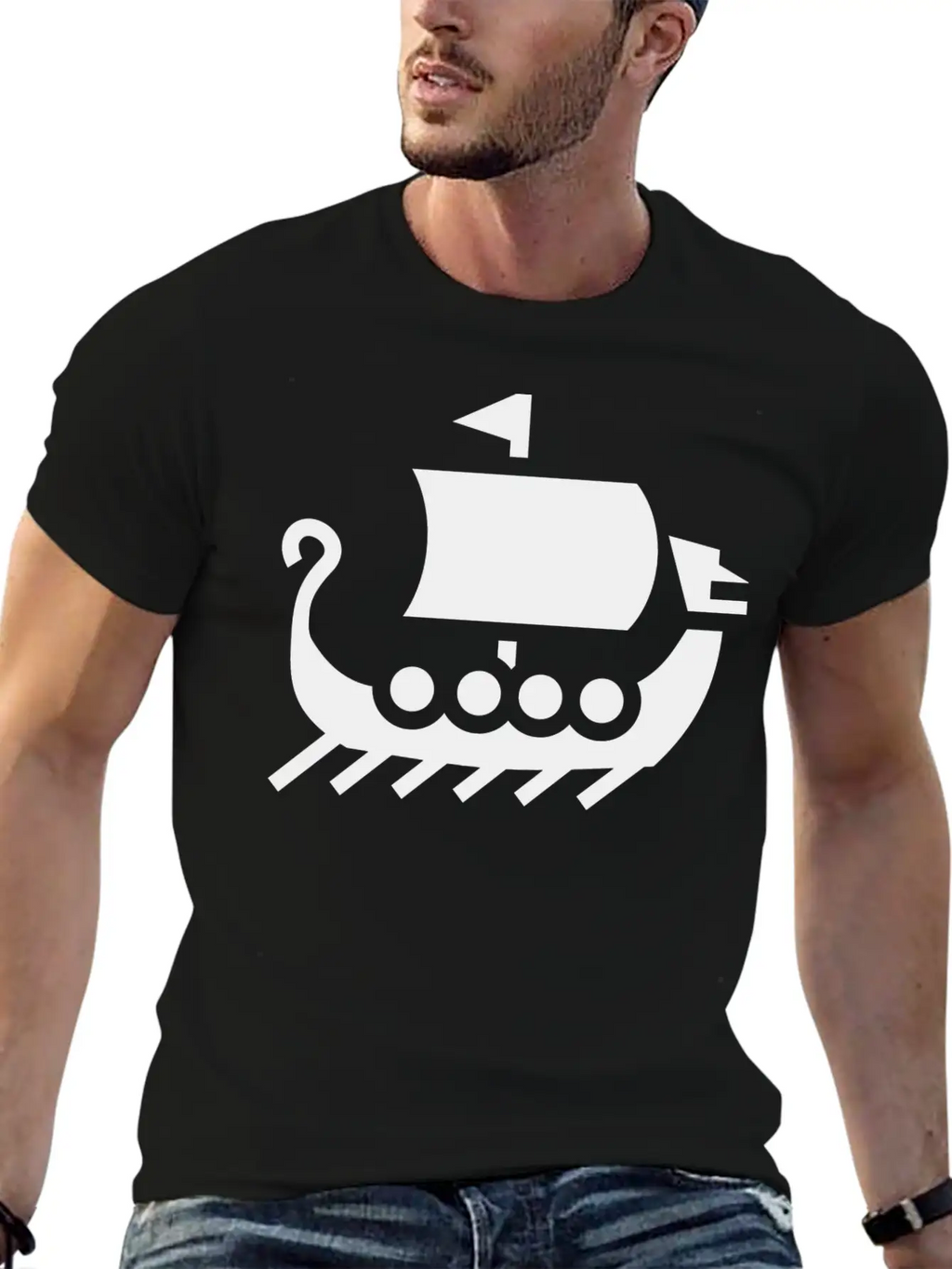 Vikings Wickinger Warrior Vikingboat Boot39 Basic Graphic T-Shirt – Daily Comfort In Soft Cotton