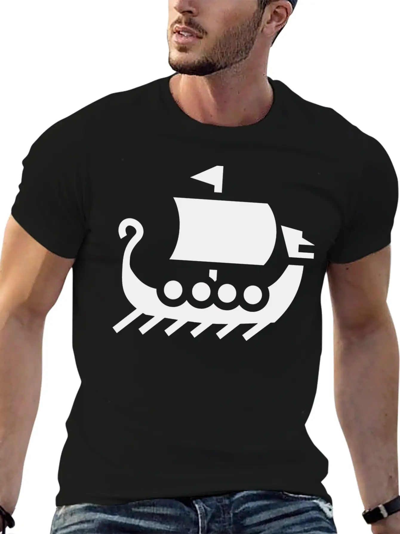 Vikings Wickinger Warrior Vikingboat Boot39 Basic Graphic T-Shirt – Daily Comfort In Soft Cotton