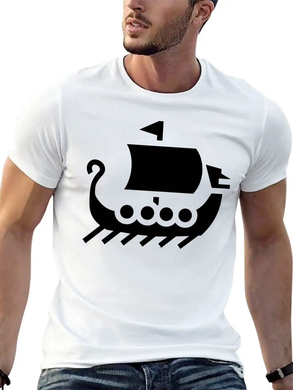 Vikings Wickinger Warrior Vikingboat Boot39 Basic Graphic T-Shirt – Daily Comfort In Soft Cotton