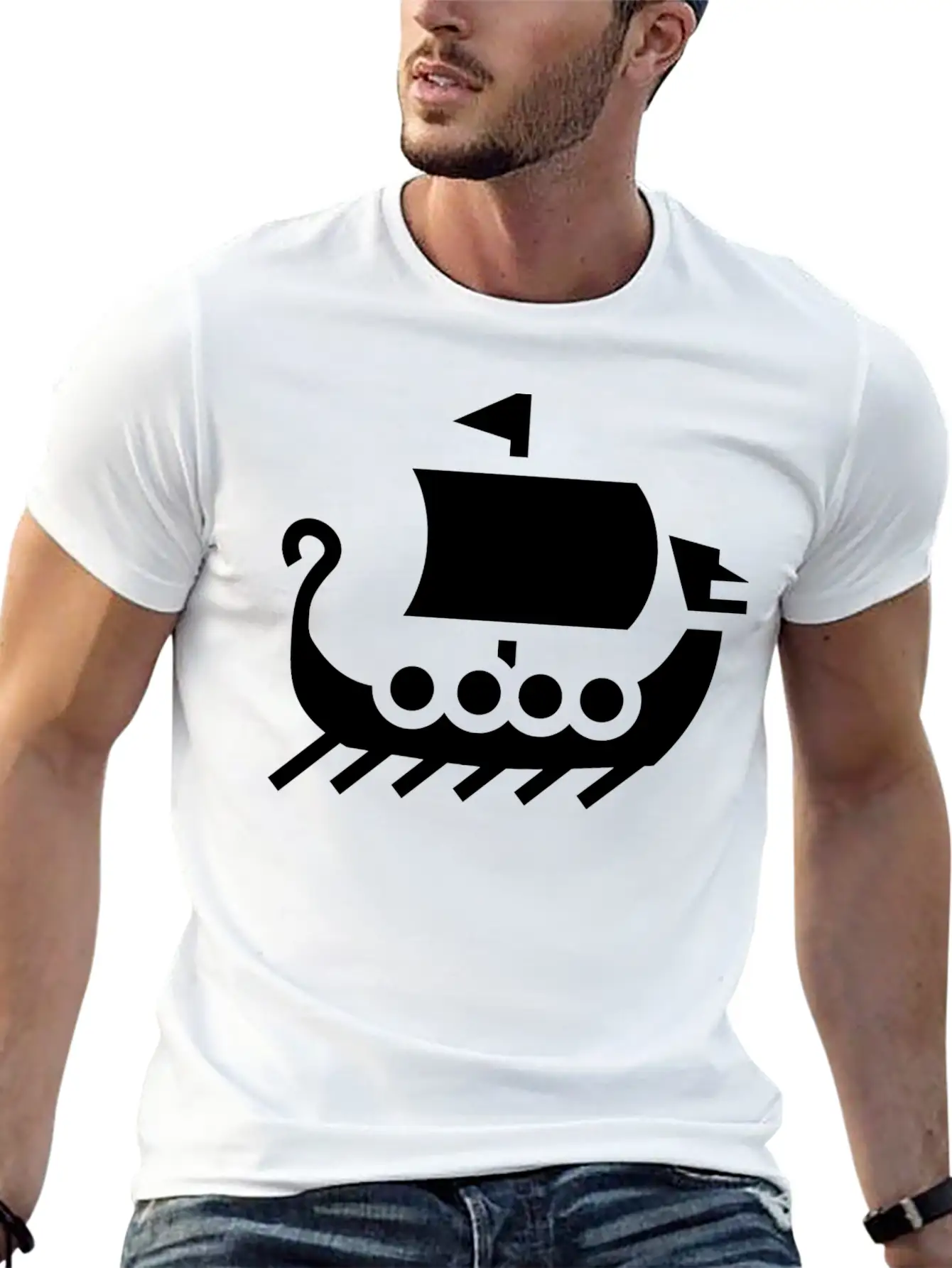 Vikings Wickinger Warrior Vikingboat Boot39 Basic Graphic T-Shirt – Daily Comfort In Soft Cotton