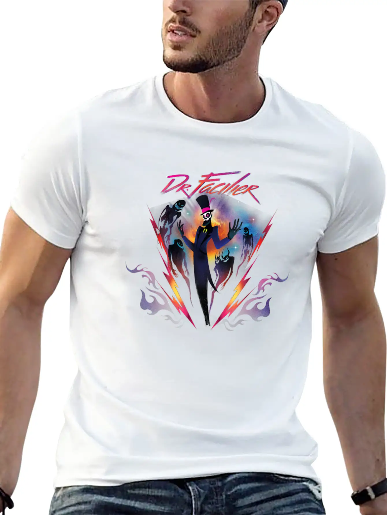 Villains Dr Facilier 90s Rock Band Neon Unisex Casual T-Shirt – Clean Design For Daily Comfort