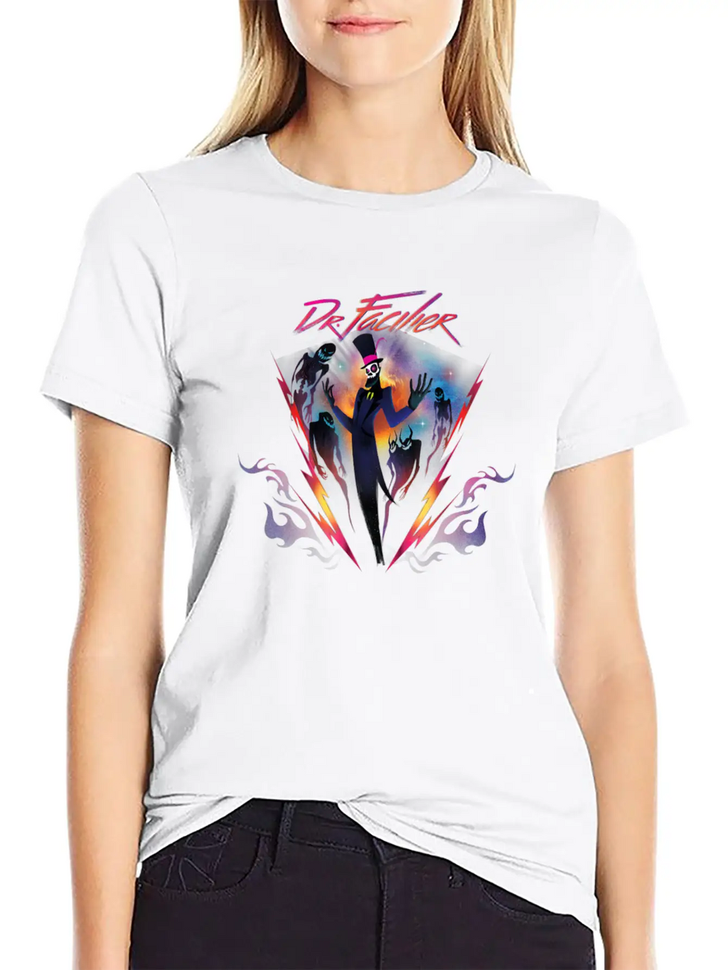 Villains Dr Facilier 90s Rock Band Neon Unisex Casual T-Shirt – Clean Design For Daily Comfort