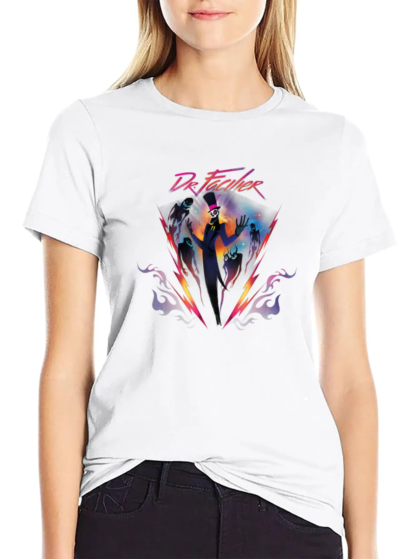 Villains Dr Facilier 90s Rock Band Neon Unisex Casual T-Shirt – Clean Design For Daily Comfort