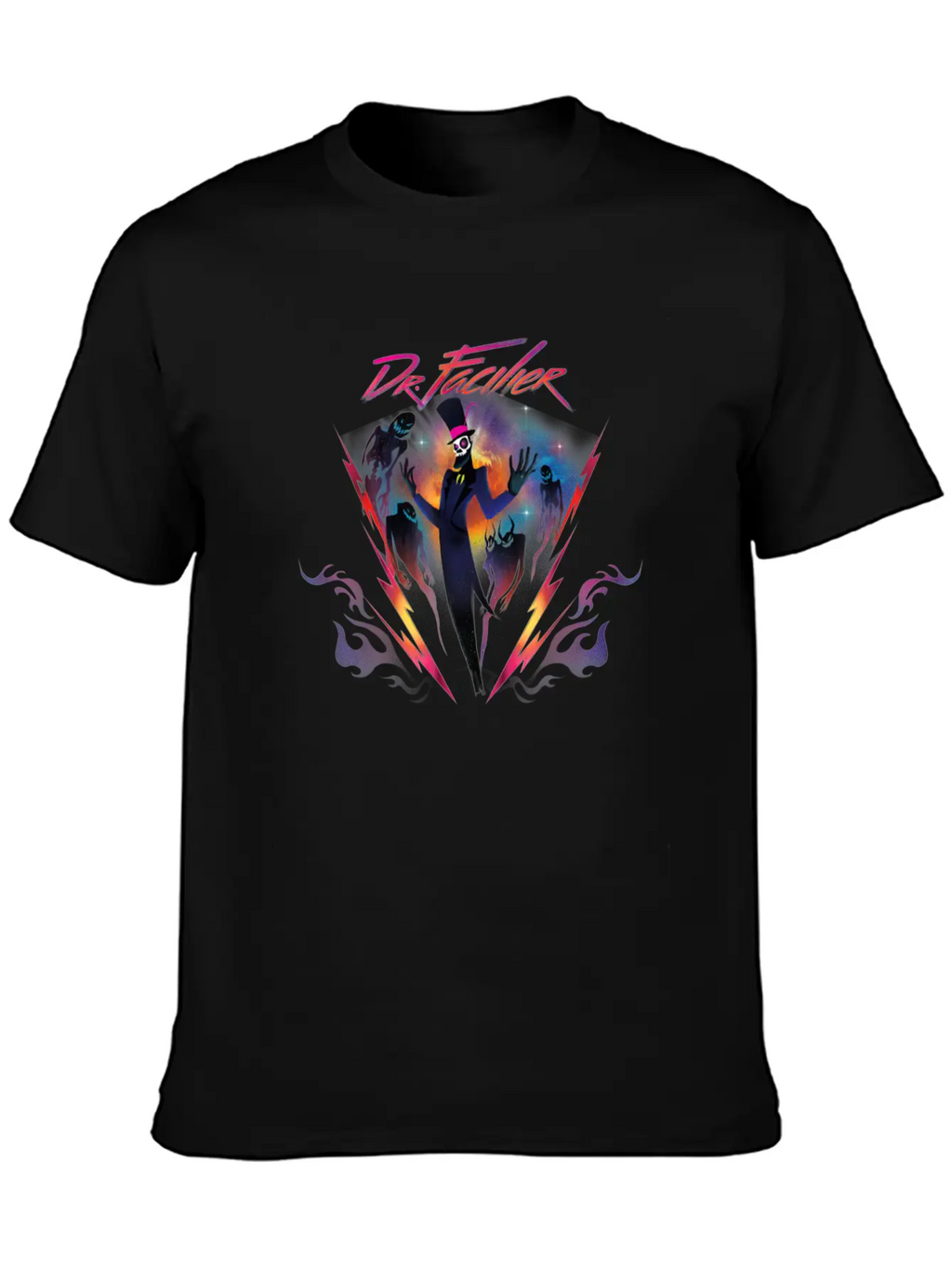 Villains Dr Facilier 90s Rock Band Neon Unisex Casual T-Shirt – Clean Design For Daily Comfort