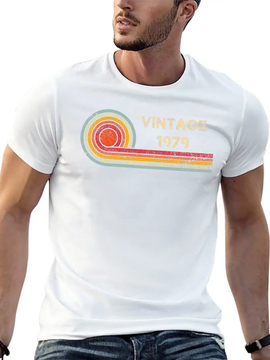 Vintage 1979 Birthday Retro Design Basic Graphic T-Shirt – Daily Comfort In Soft Cotton