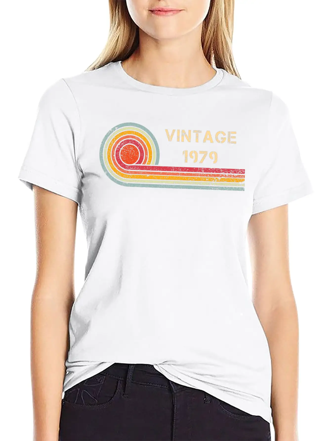 Vintage 1979 Birthday Retro Design Basic Graphic T-Shirt – Daily Comfort In Soft Cotton