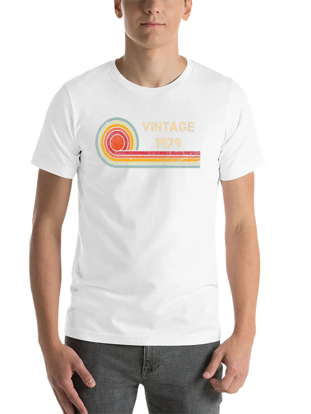 Vintage 1979 Birthday Retro Design Basic Graphic T-Shirt – Daily Comfort In Soft Cotton
