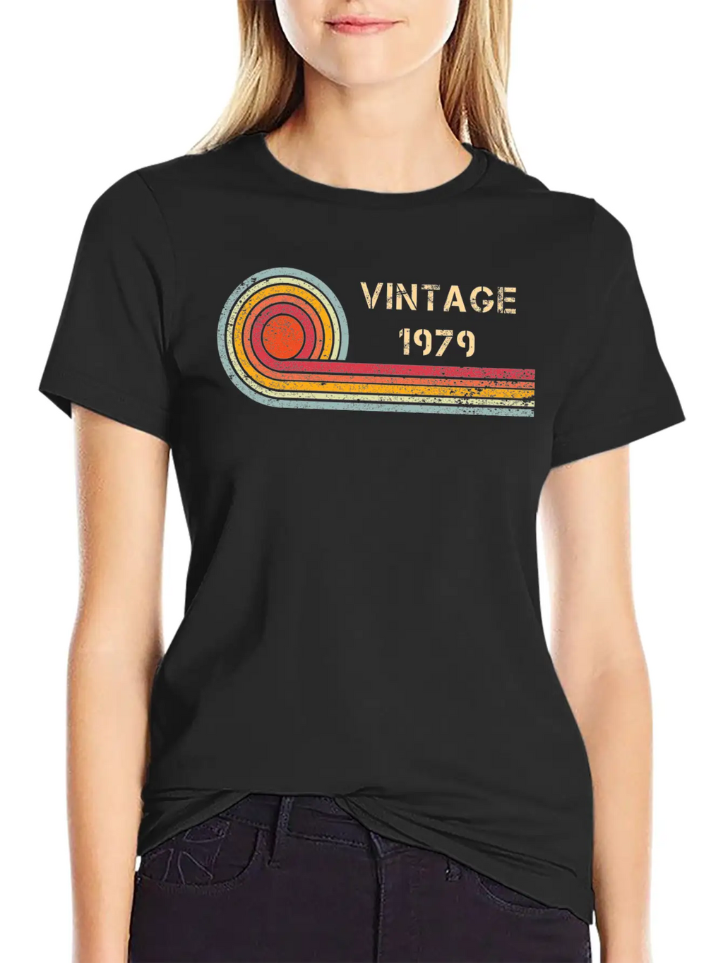 Vintage 1979 Birthday Retro Design Basic Graphic T-Shirt – Daily Comfort In Soft Cotton