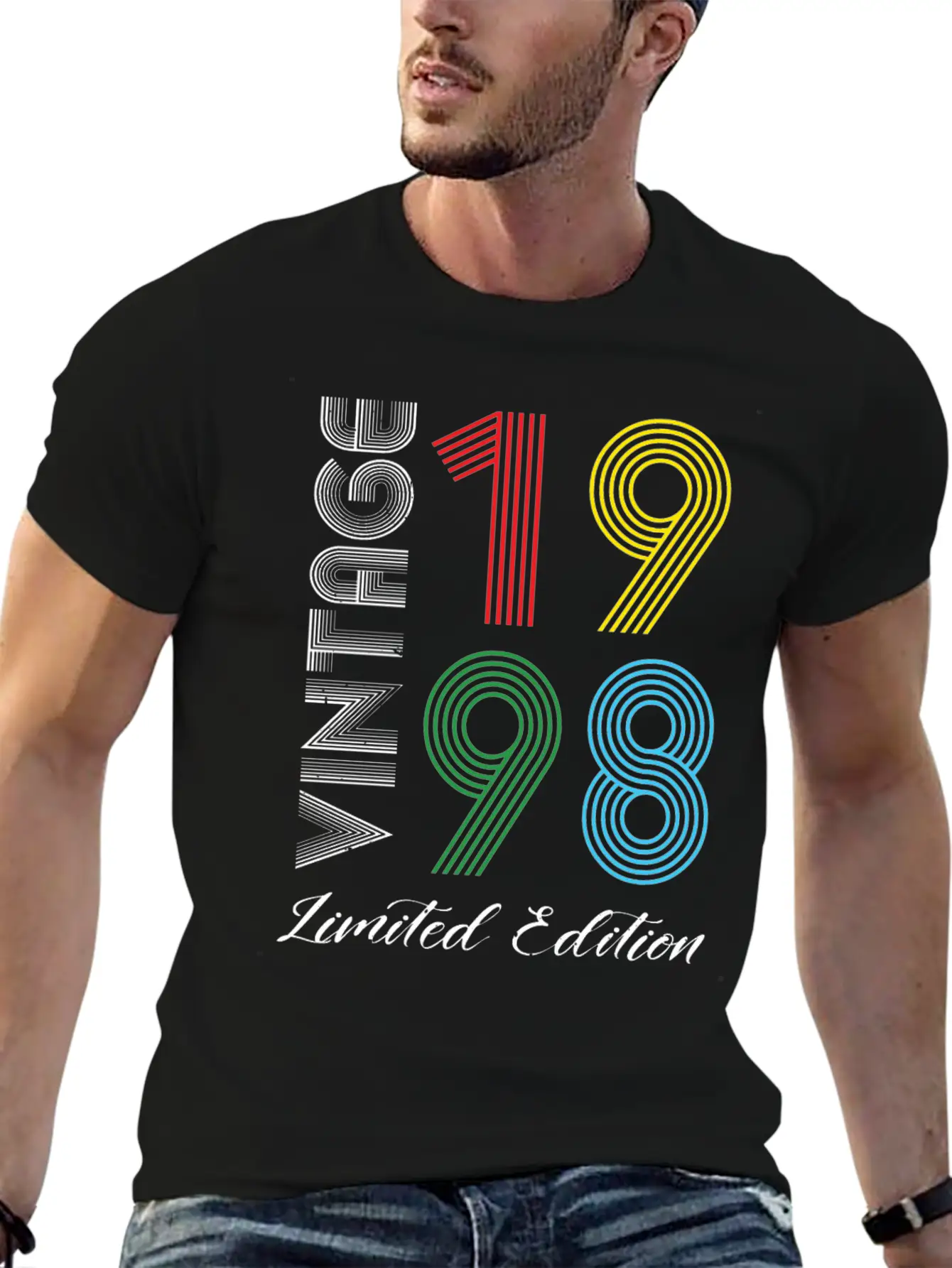 Vintage 1998 Vintage Birthday Retro Vintage Basic Graphic T-Shirt – Daily Comfort In Soft Cotton