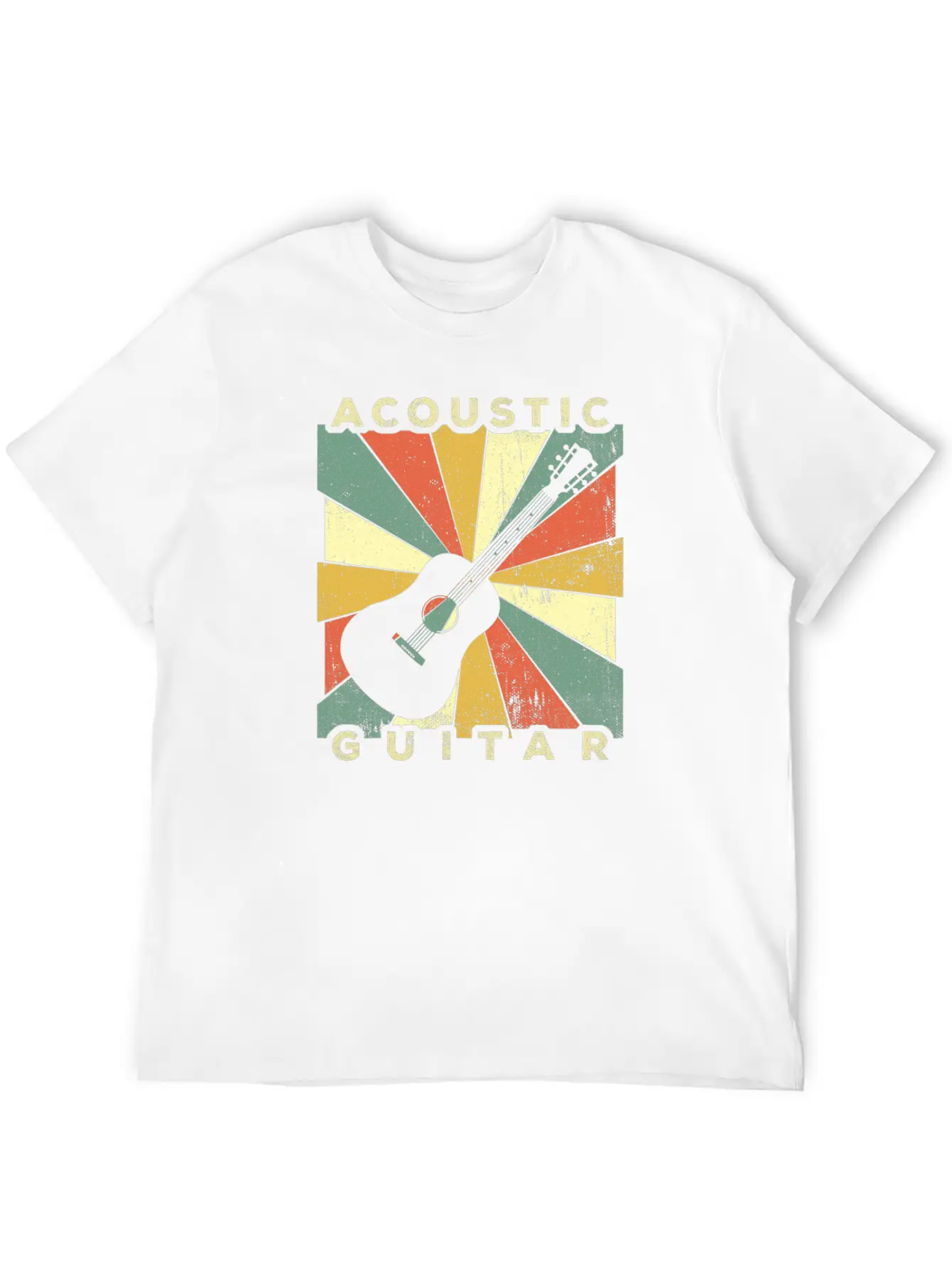 Vintage Acoustic Guitar Player Music Retro Gift Relaxed Everyday Tee – Lightweight And Durable Cotton