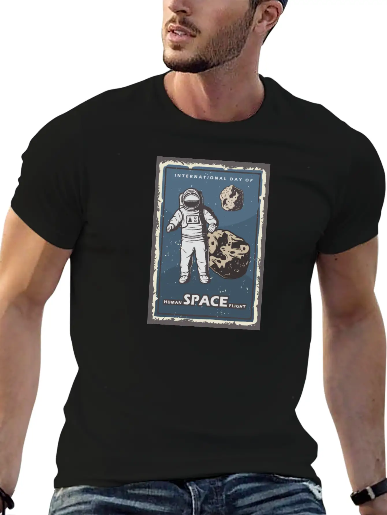 Vintage Astraunot Poster Classic Cotton Tee – Unisex Comfort For Any Season