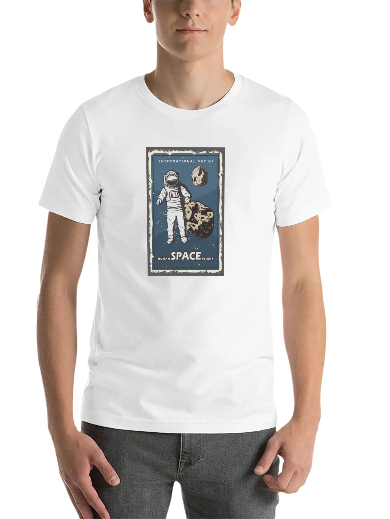 Vintage Astraunot Poster Classic Cotton Tee – Unisex Comfort For Any Season