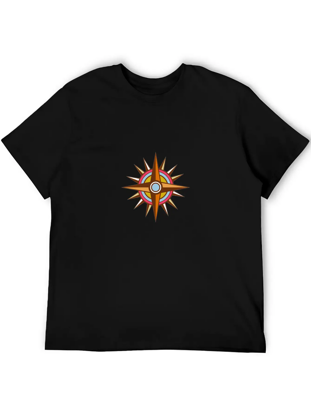 Vintage Compass Star Isolated Retro Essential Cotton Tee For Daily Outfits – Unisex Style
