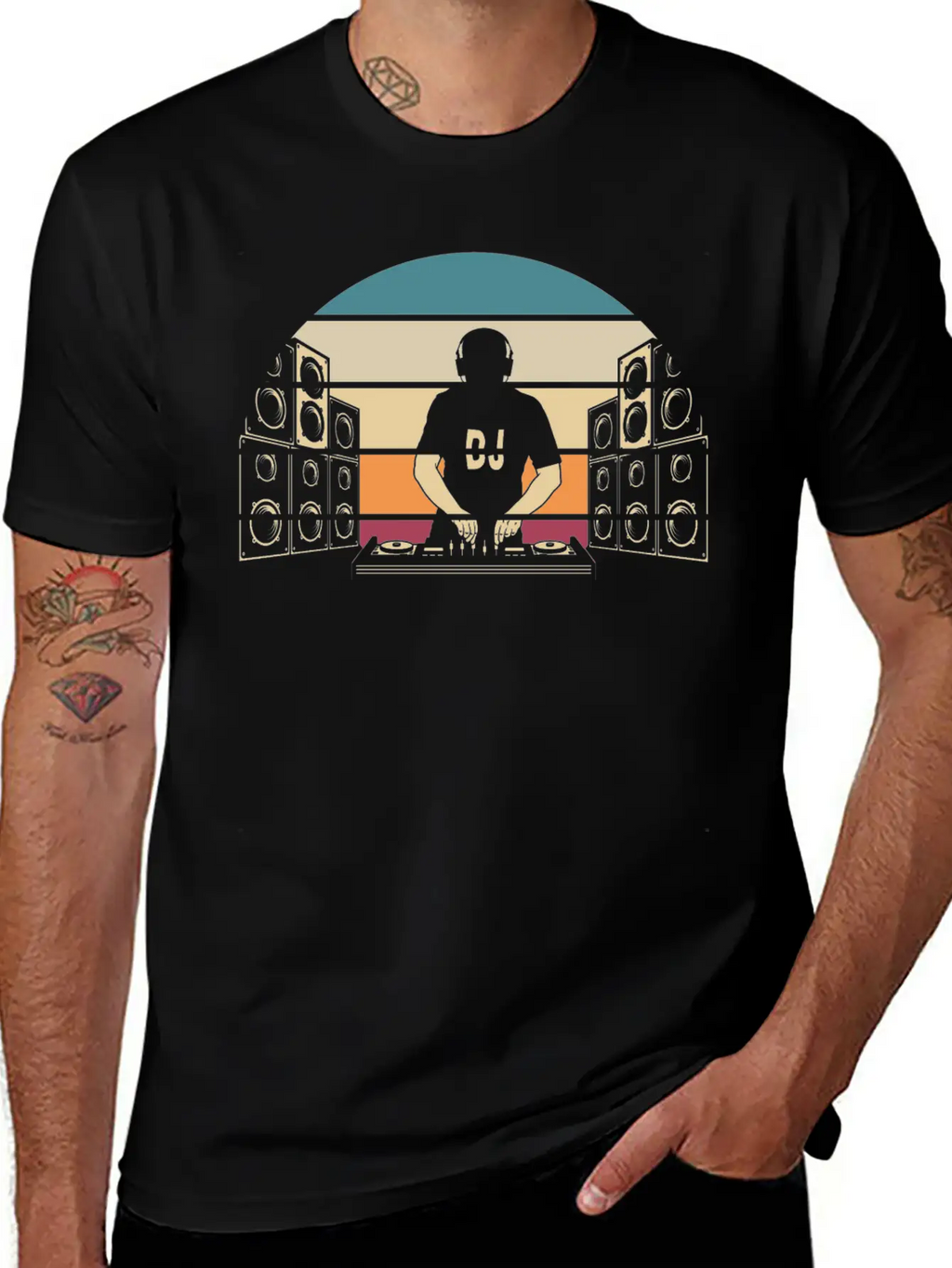 Vintage DJ Techno Music Lover Electro Musician Relaxed Everyday Tee – Lightweight And Durable Cotton