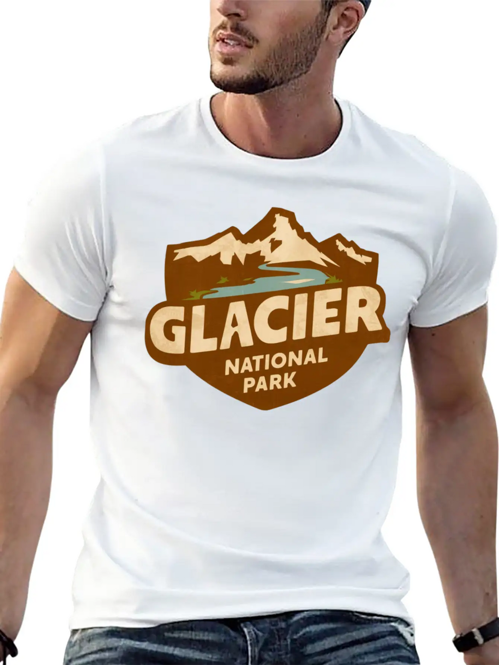 Vintage Glacier National Park Relaxed Everyday Tee – Lightweight And Durable Cotton