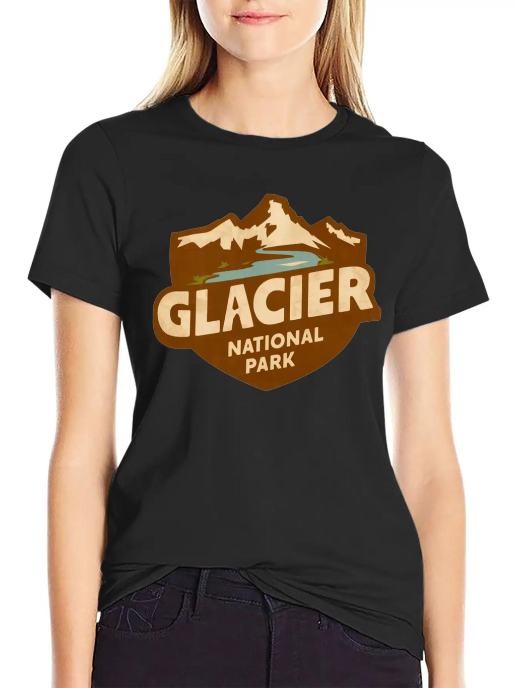 Vintage Glacier National Park Relaxed Everyday Tee – Lightweight And Durable Cotton