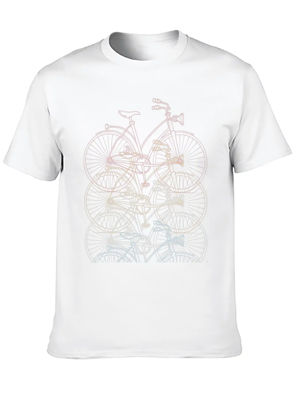 Vintage Gradient Bicycle Art – Retro Cycling Aesth Essential Cotton Tee For Daily Outfits – Unisex Style