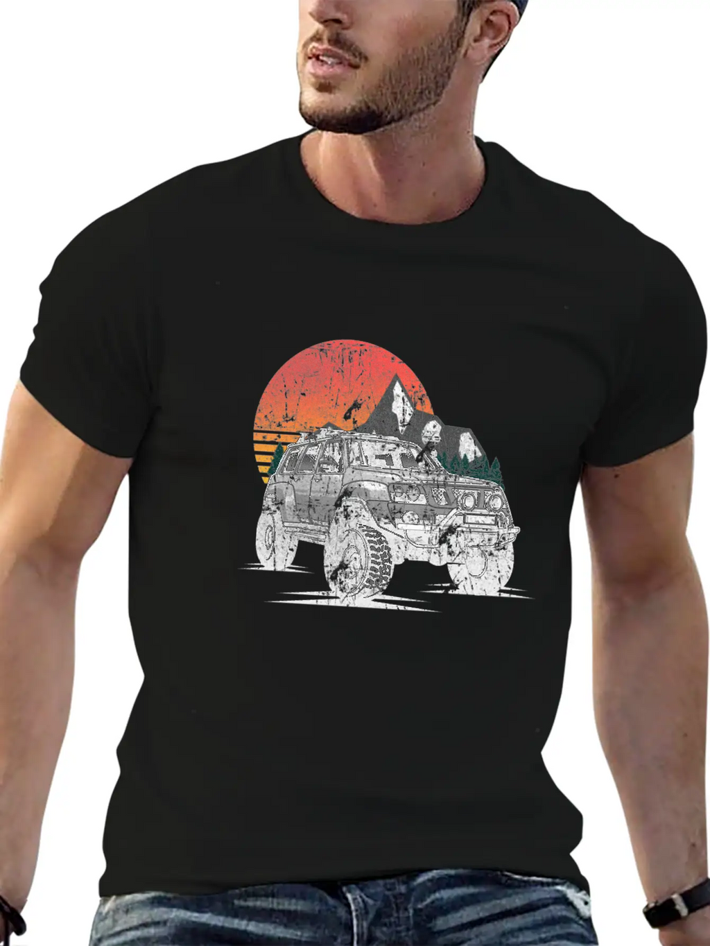 Vintage Off-road Vehicle Adventure Basic Graphic T-Shirt – Daily Comfort In Soft Cotton