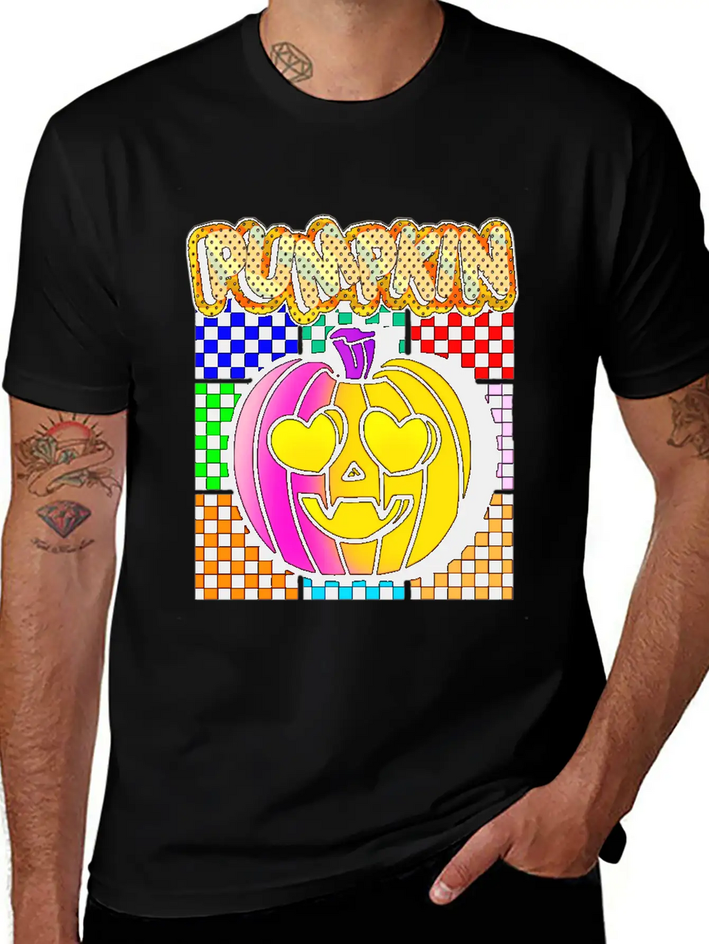 Vintage Pumpkin Retro Pop Art Halloween Pumpkin Stylish Everyday T-Shirt – Unisex Basic Cotton Tee