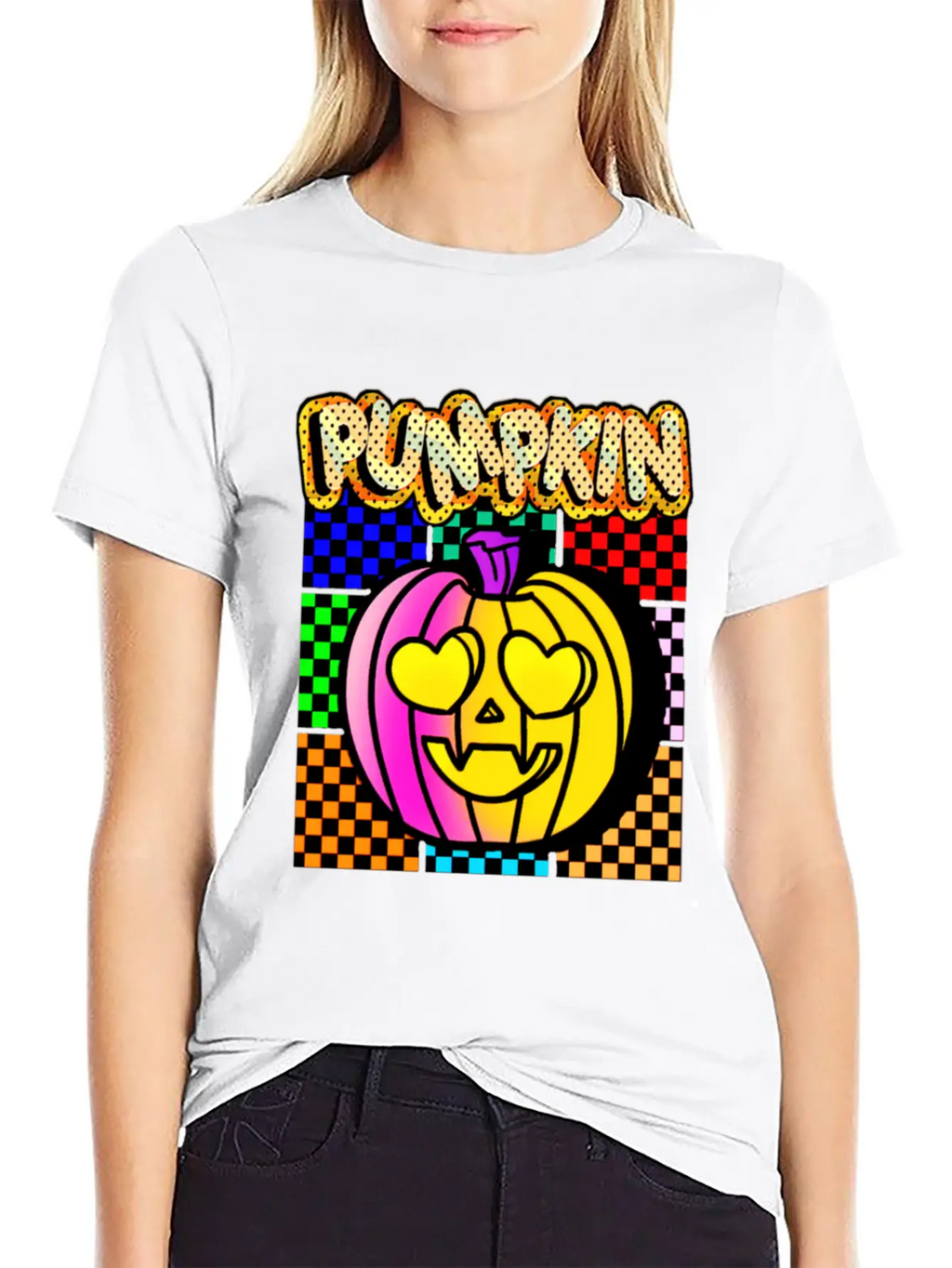 Vintage Pumpkin Retro Pop Art Halloween Pumpkin Stylish Everyday T-Shirt – Unisex Basic Cotton Tee