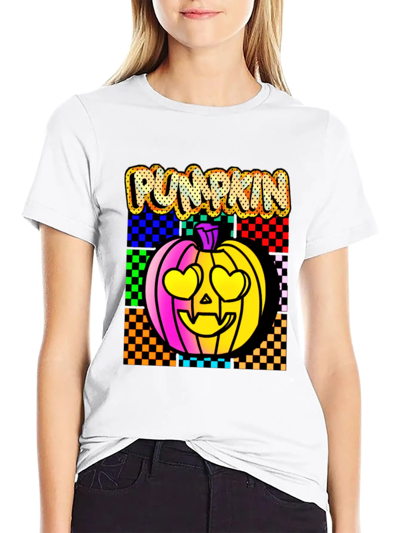 Vintage Pumpkin Retro Pop Art Halloween Pumpkin Stylish Everyday T-Shirt – Unisex Basic Cotton Tee