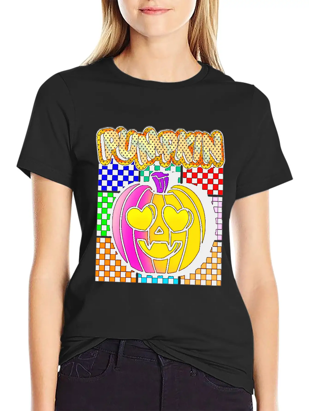 Vintage Pumpkin Retro Pop Art Halloween Pumpkin Stylish Everyday T-Shirt – Unisex Basic Cotton Tee