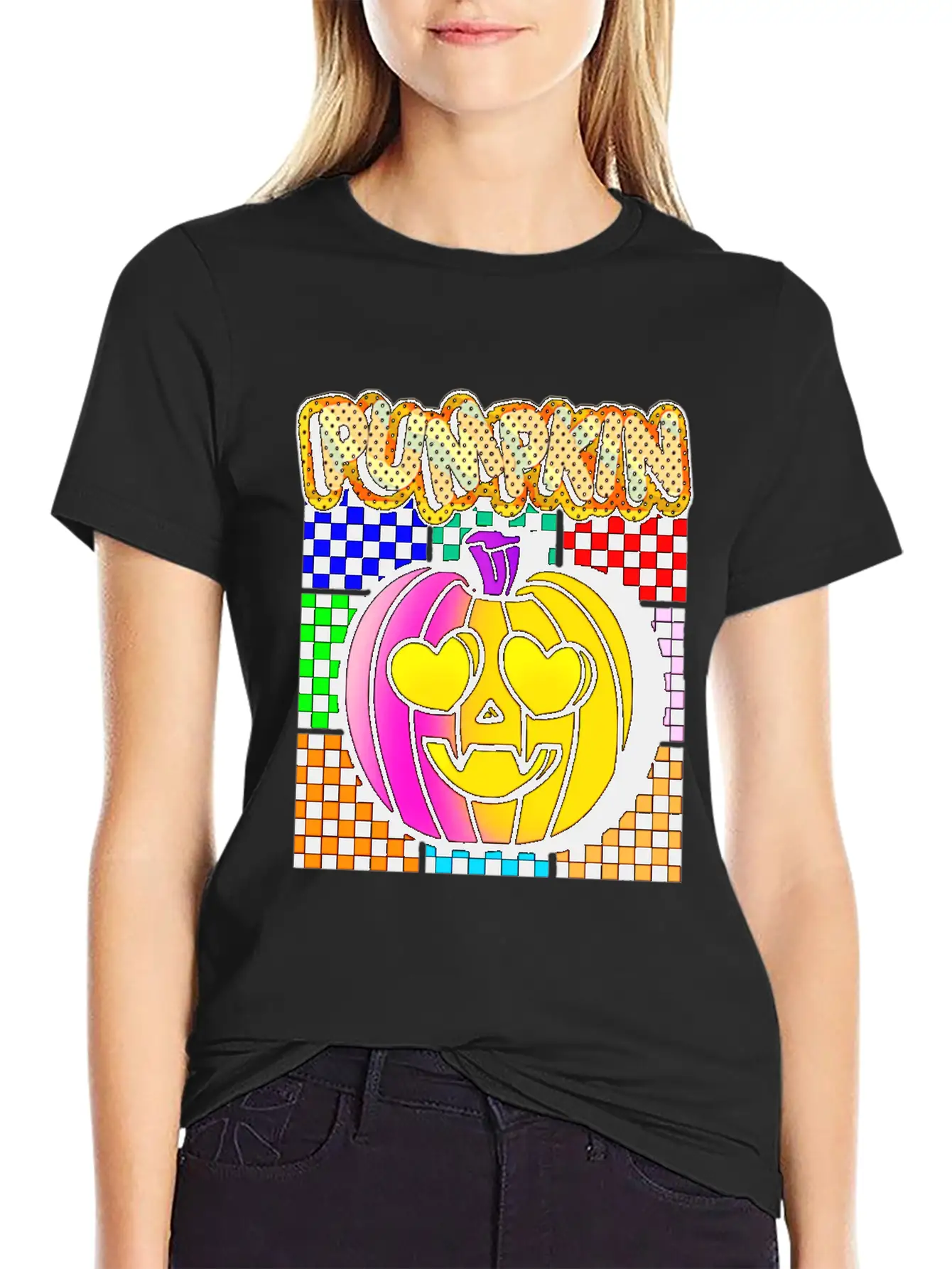 Vintage Pumpkin Retro Pop Art Halloween Pumpkin Stylish Everyday T-Shirt – Unisex Basic Cotton Tee