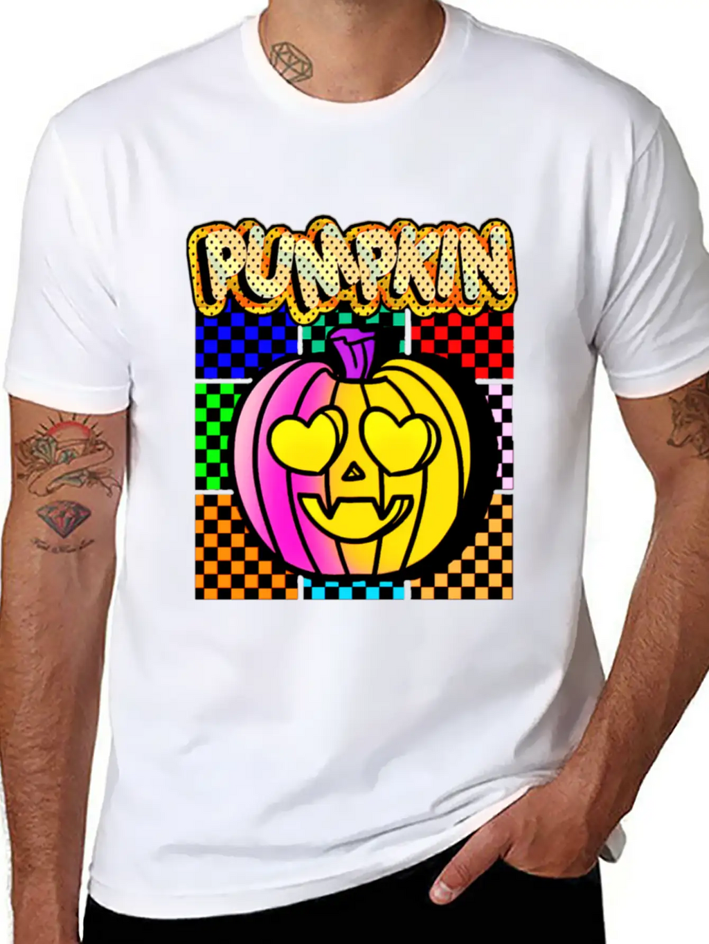 Vintage Pumpkin Retro Pop Art Halloween Pumpkin Stylish Everyday T-Shirt – Unisex Basic Cotton Tee