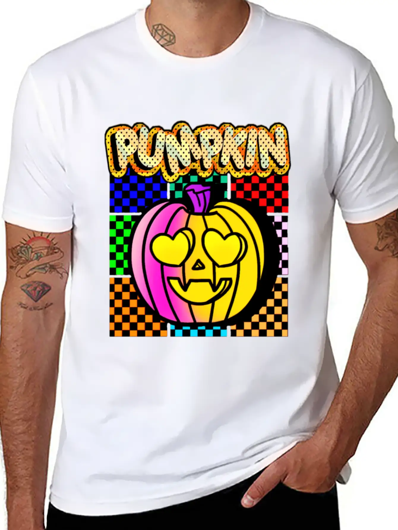 Vintage Pumpkin Retro Pop Art Halloween Pumpkin Stylish Everyday T-Shirt – Unisex Basic Cotton Tee