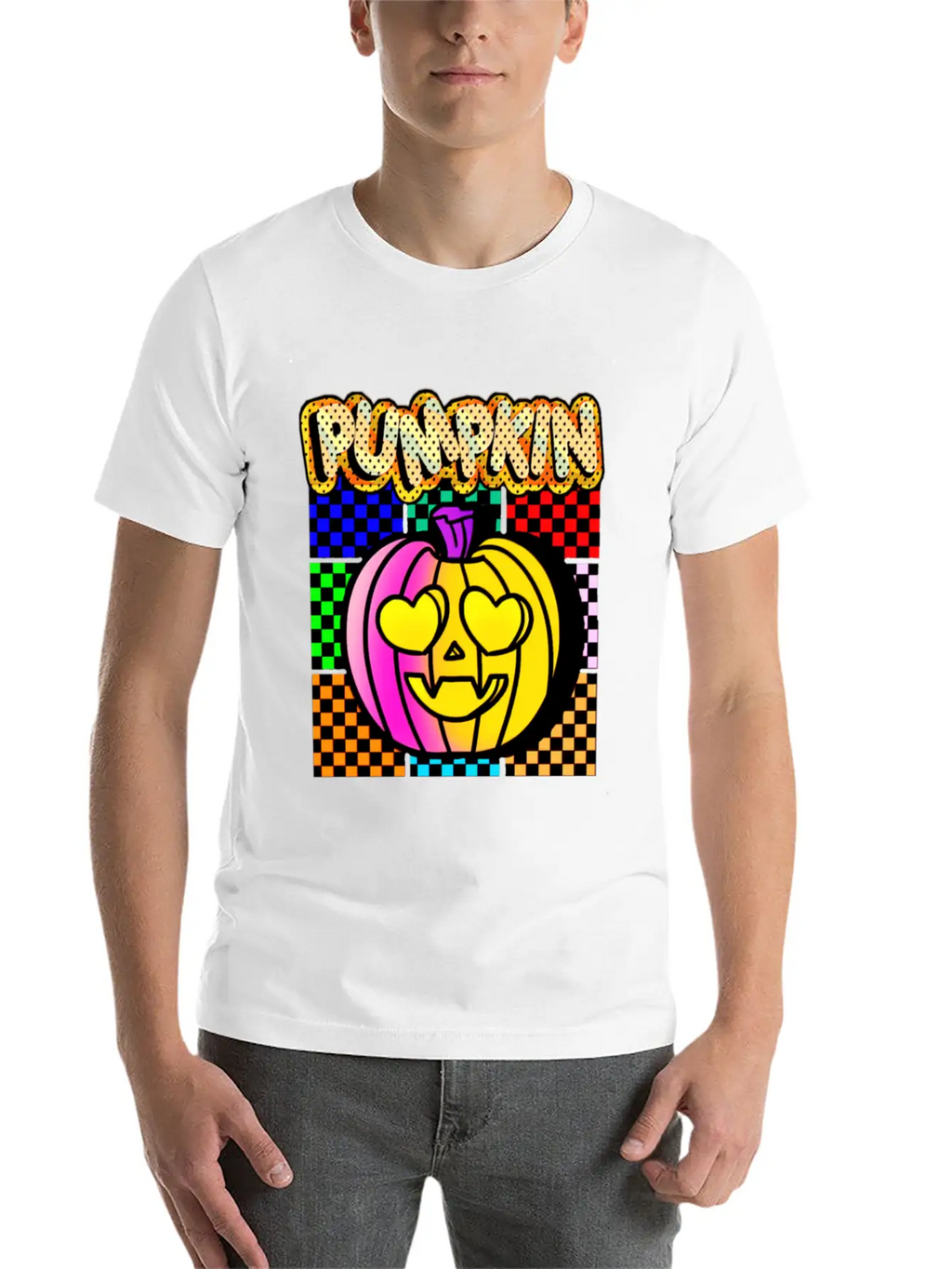 Vintage Pumpkin Retro Pop Art Halloween Pumpkin Stylish Everyday T-Shirt – Unisex Basic Cotton Tee