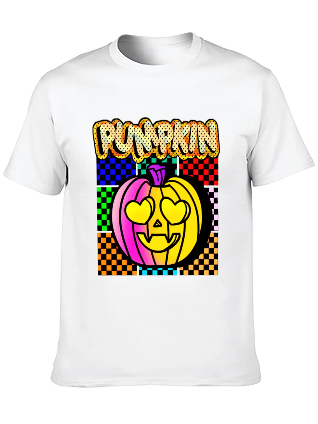 Vintage Pumpkin Retro Pop Art Halloween Pumpkin Stylish Everyday T-Shirt – Unisex Basic Cotton Tee