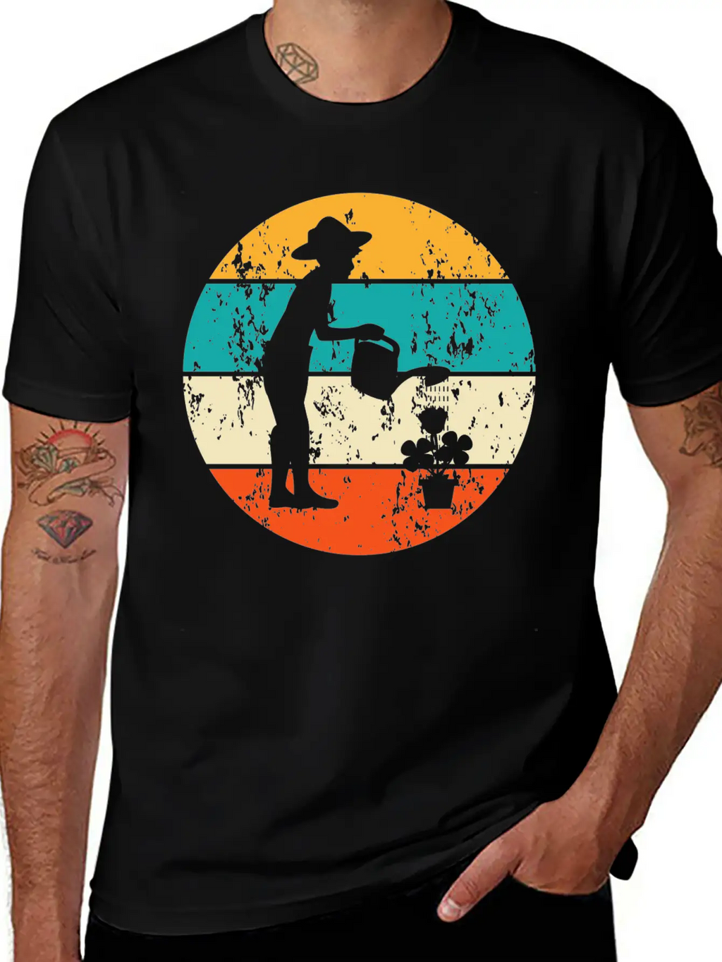 Vintage Retro Gardener Gardening Garden Flowers Basic Graphic T-Shirt – Daily Comfort In Soft Cotton