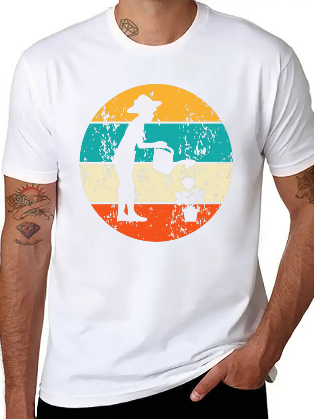 Vintage Retro Gardener Gardening Garden Flowers Basic Graphic T-Shirt – Daily Comfort In Soft Cotton