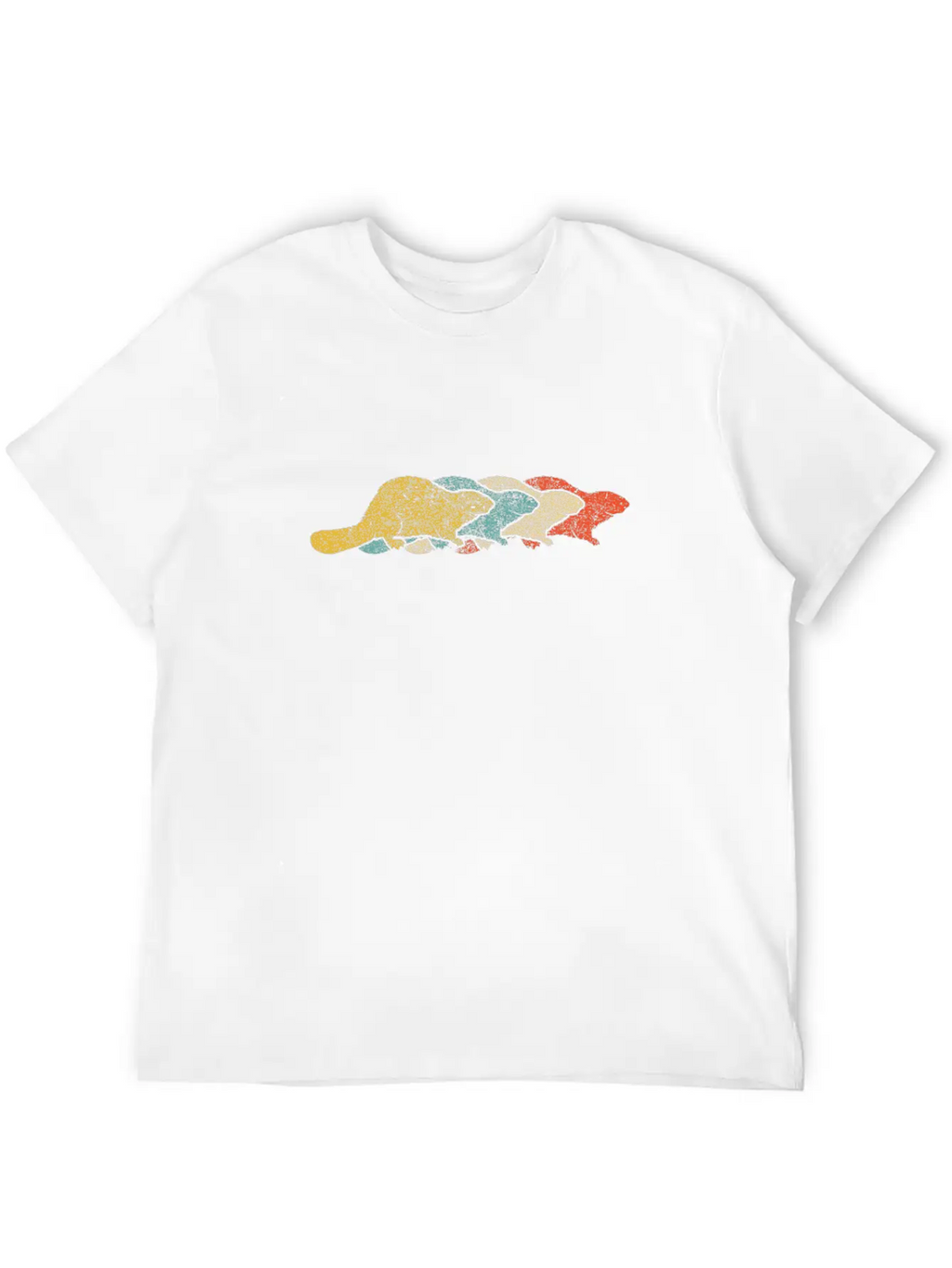 Vintage Retro Pop Art Beaver Animal Essential Cotton Tee For Daily Outfits – Unisex Style