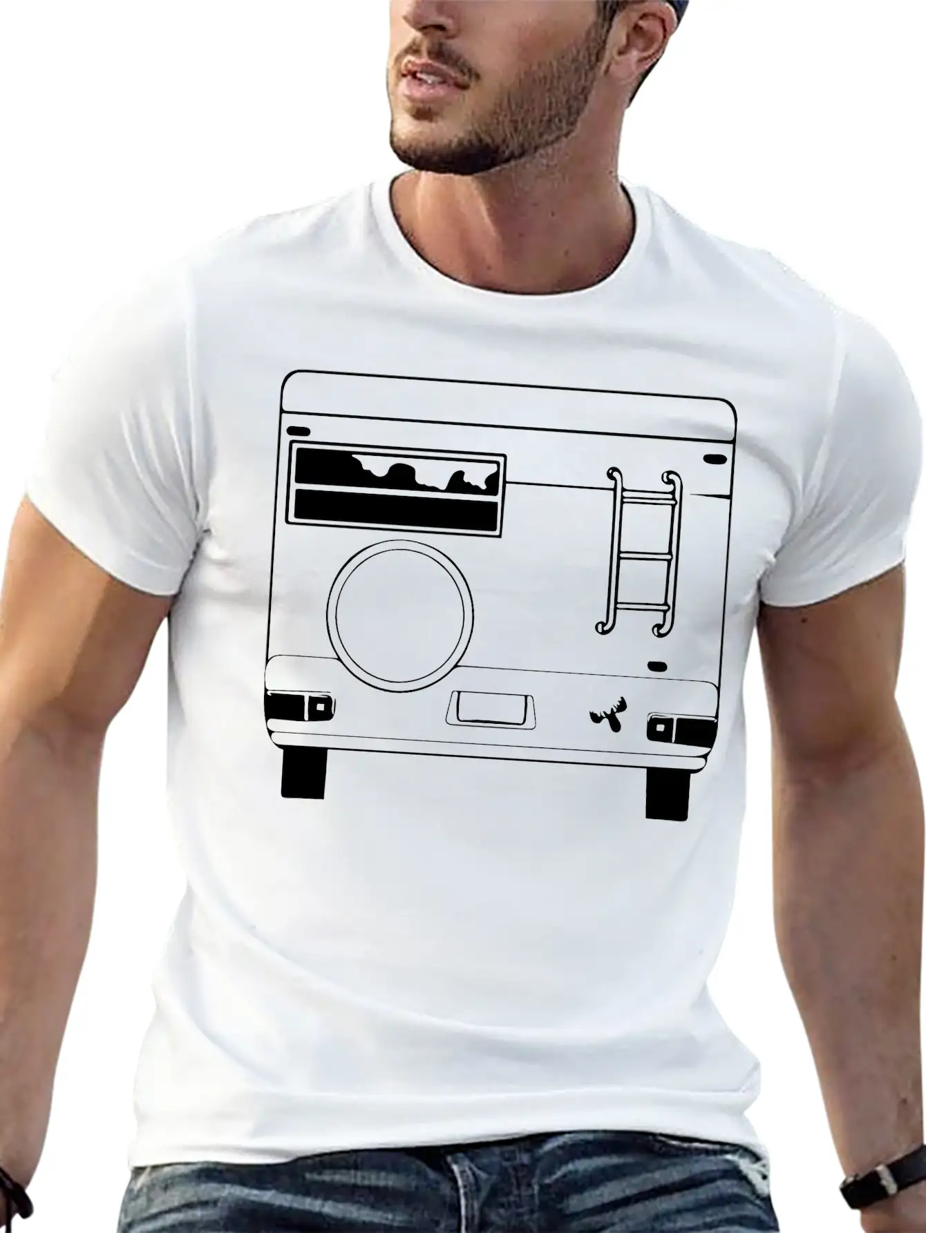 Vintage RV Departing On An Adventure. Classic Cotton Tee – Unisex Comfort For Any Season