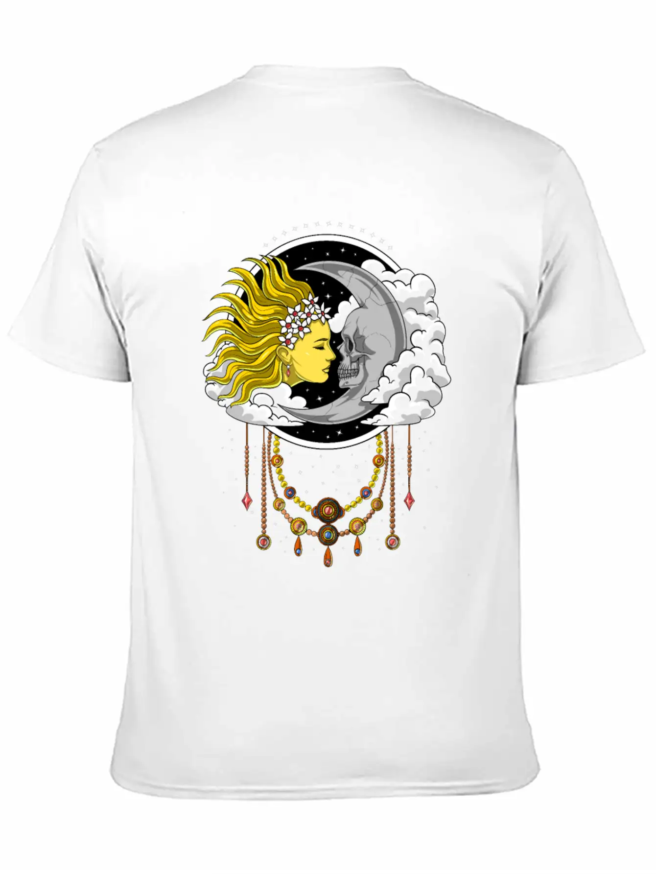 Vintage Skull Moon And Sun Relaxed Everyday Tee – Lightweight And Durable Cotton