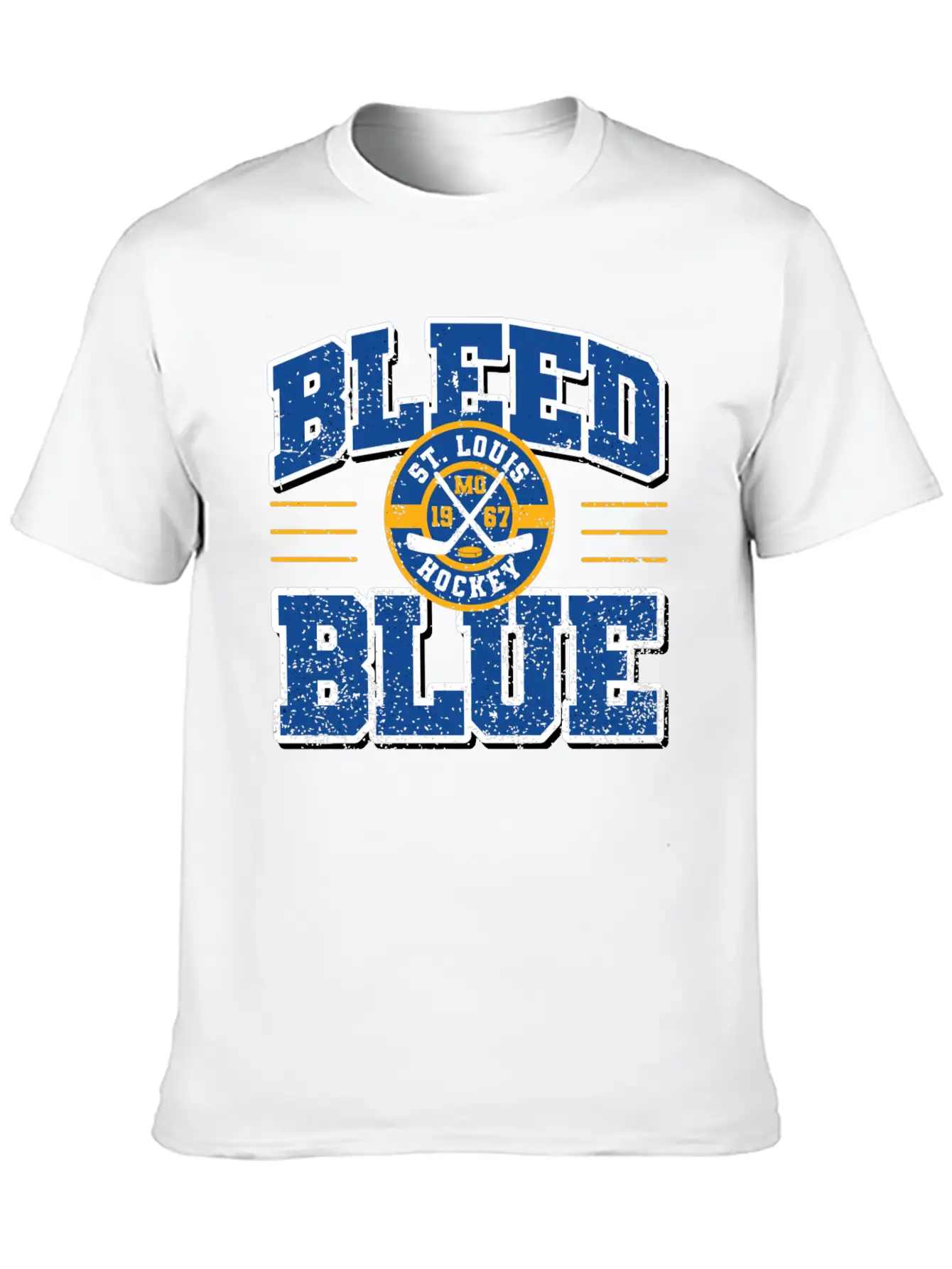 Vintage Stlouis Ice Hockey Bleed Blue Sticks Gift Timeless Short Sleeve Tee – Comfy And Minimalist Design