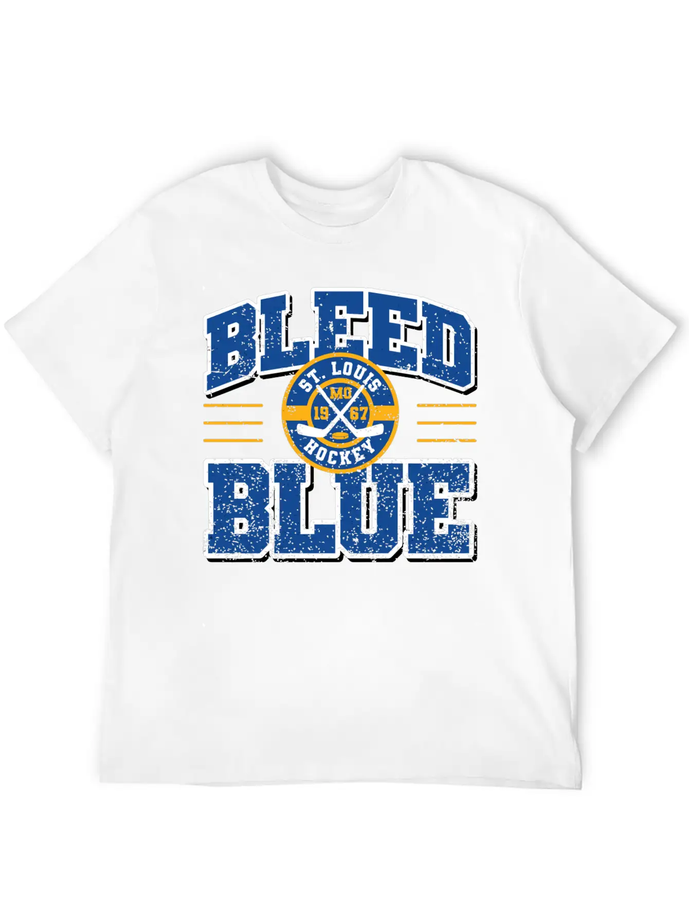 Vintage Stlouis Ice Hockey Bleed Blue Sticks Gift Timeless Short Sleeve Tee – Comfy And Minimalist Design