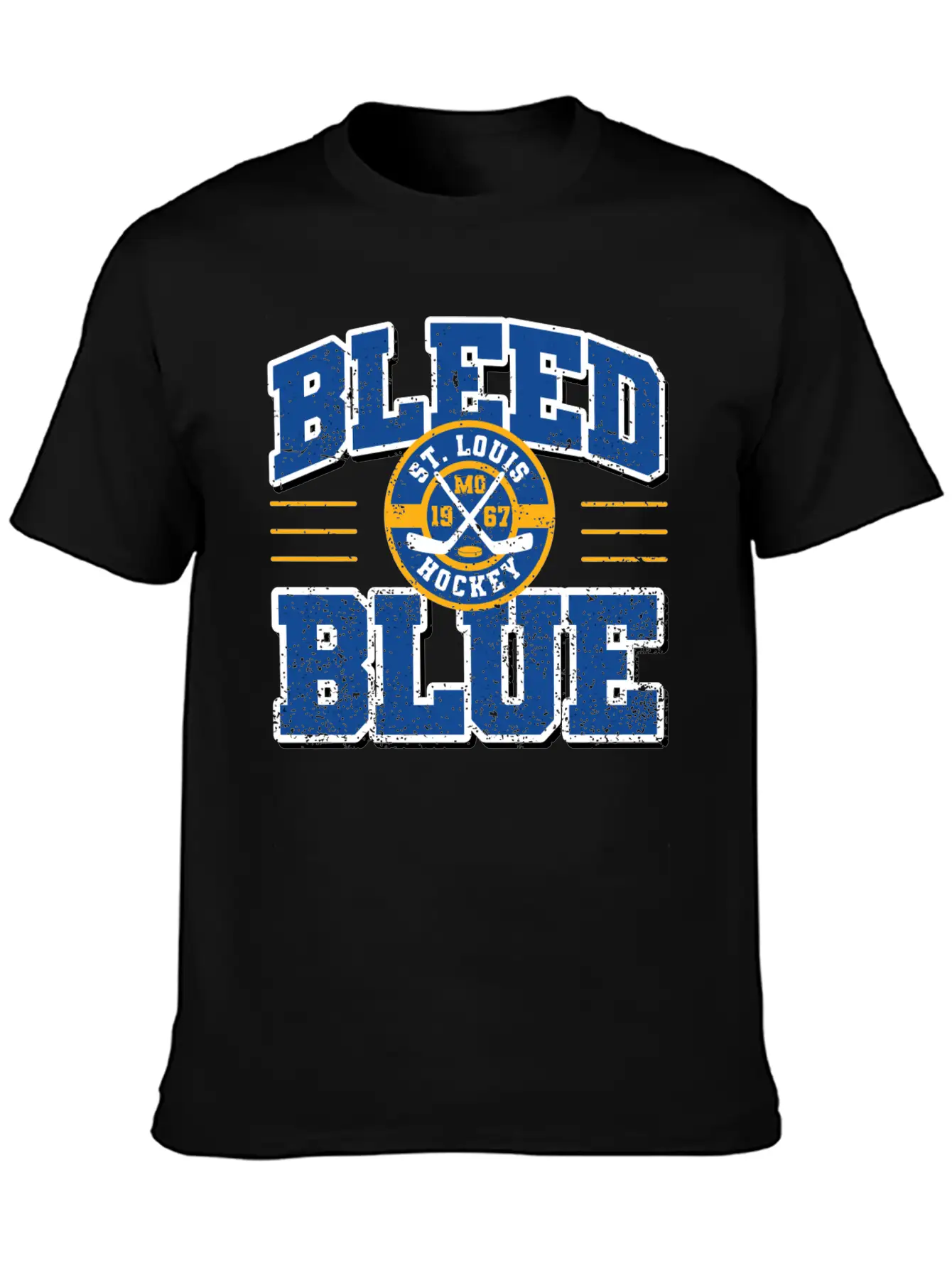 Vintage Stlouis Ice Hockey Bleed Blue Sticks Gift Timeless Short Sleeve Tee – Comfy And Minimalist Design