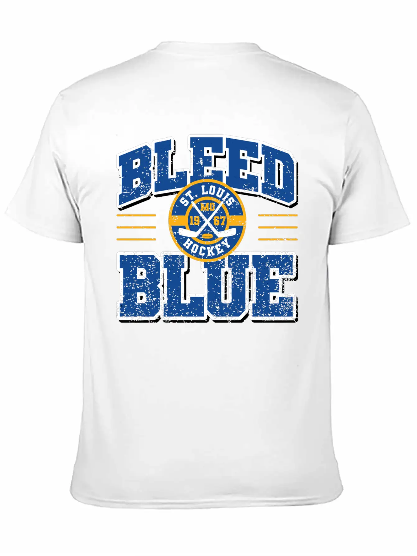 Vintage Stlouis Ice Hockey Bleed Blue Sticks Gift Timeless Short Sleeve Tee – Comfy And Minimalist Design
