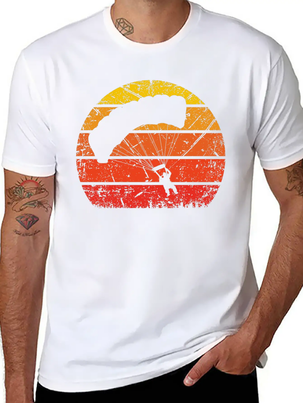 Vintage Sun And Paragliding - (B) Unisex Casual T-Shirt – Clean Design For Daily Comfort