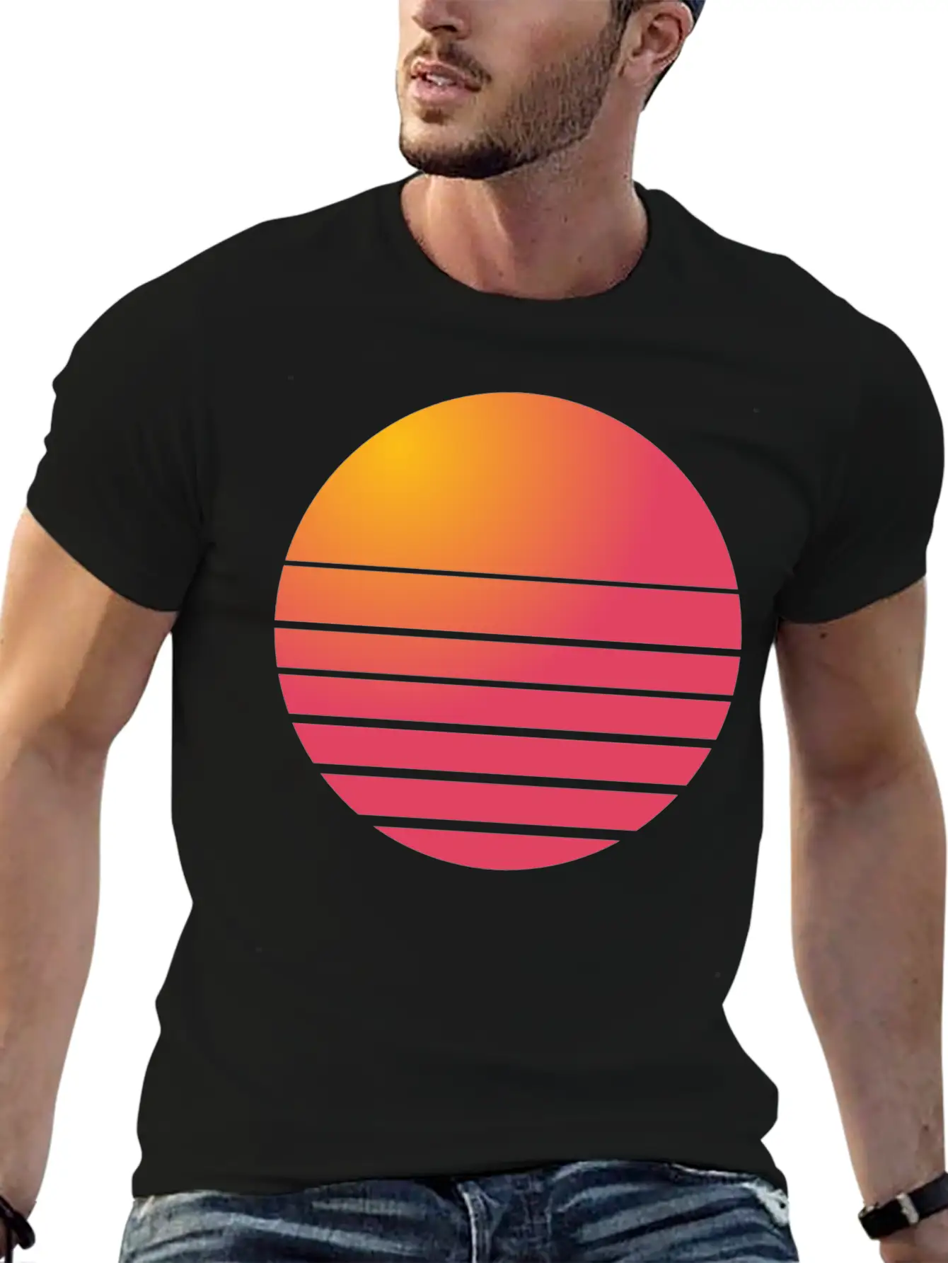Vintage Sunset Sunrise Summer Funny Gifts Basic Graphic T-Shirt – Daily Comfort In Soft Cotton