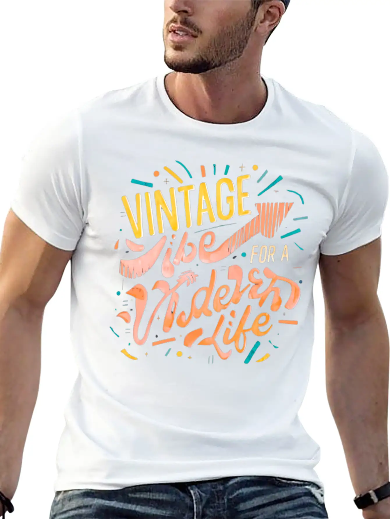 Vintage Vibe For Modern Life Breathable Soft Cotton T-Shirt – Timeless Casual Look