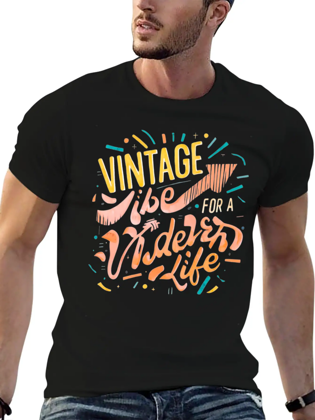 Vintage Vibe For Modern Life Breathable Soft Cotton T-Shirt – Timeless Casual Look