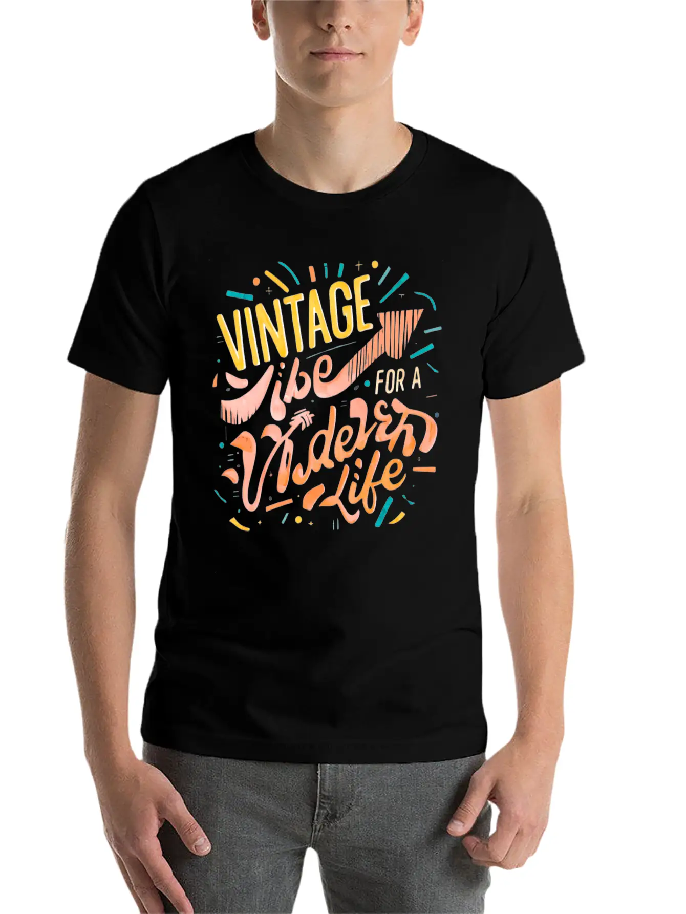 Vintage Vibe For Modern Life Breathable Soft Cotton T-Shirt – Timeless Casual Look