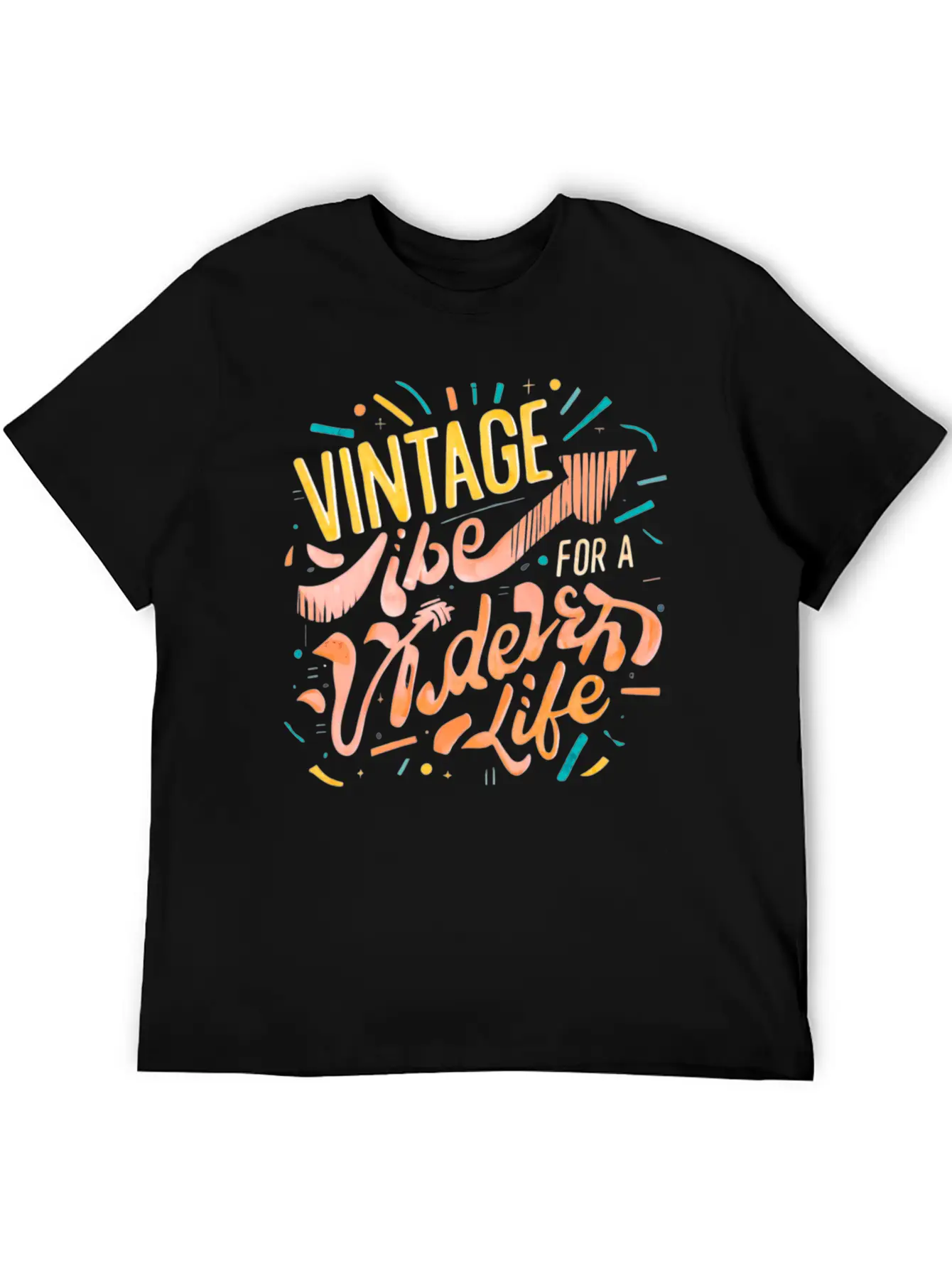 Vintage Vibe For Modern Life Breathable Soft Cotton T-Shirt – Timeless Casual Look