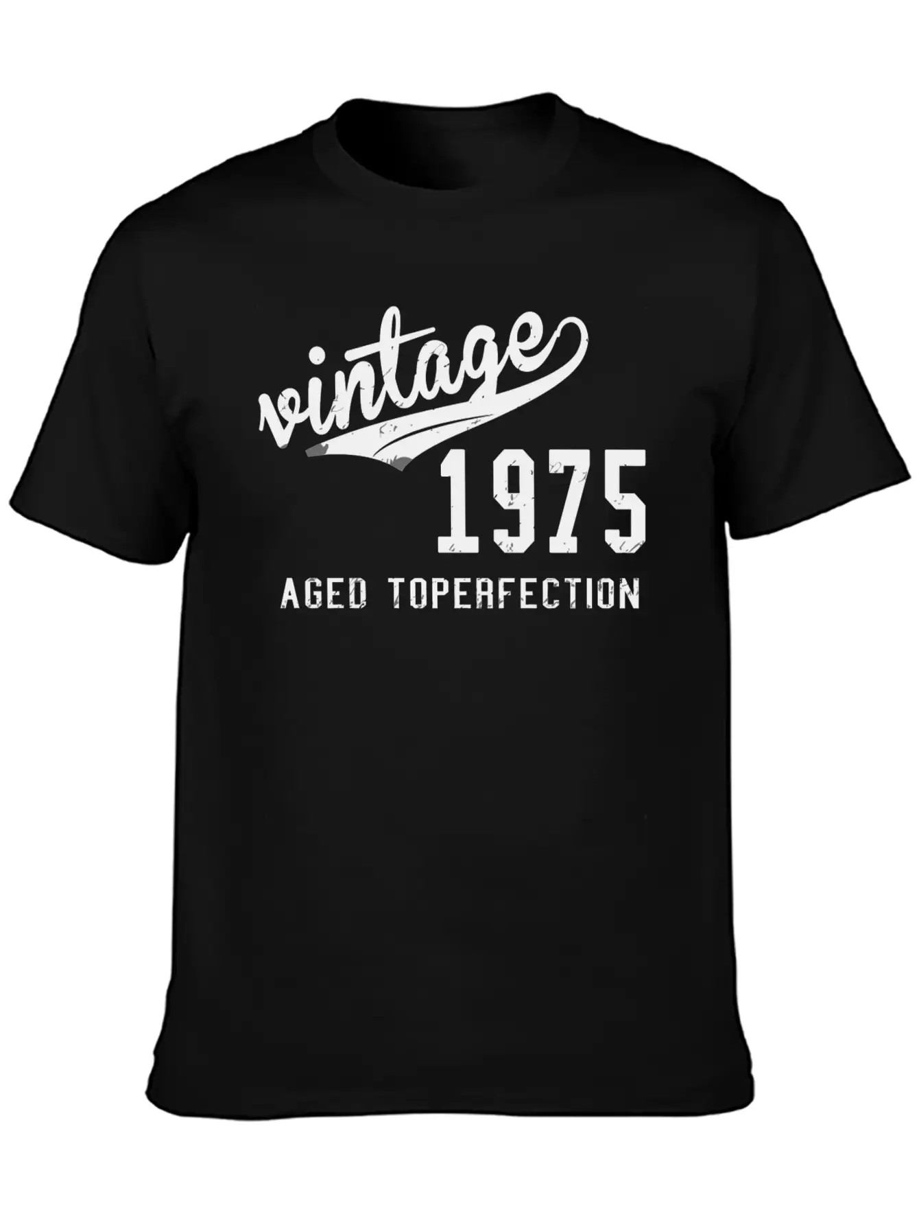 Vintage - Vintage 1975 Aged Toperfection Basic Graphic T-Shirt – Daily Comfort In Soft Cotton
