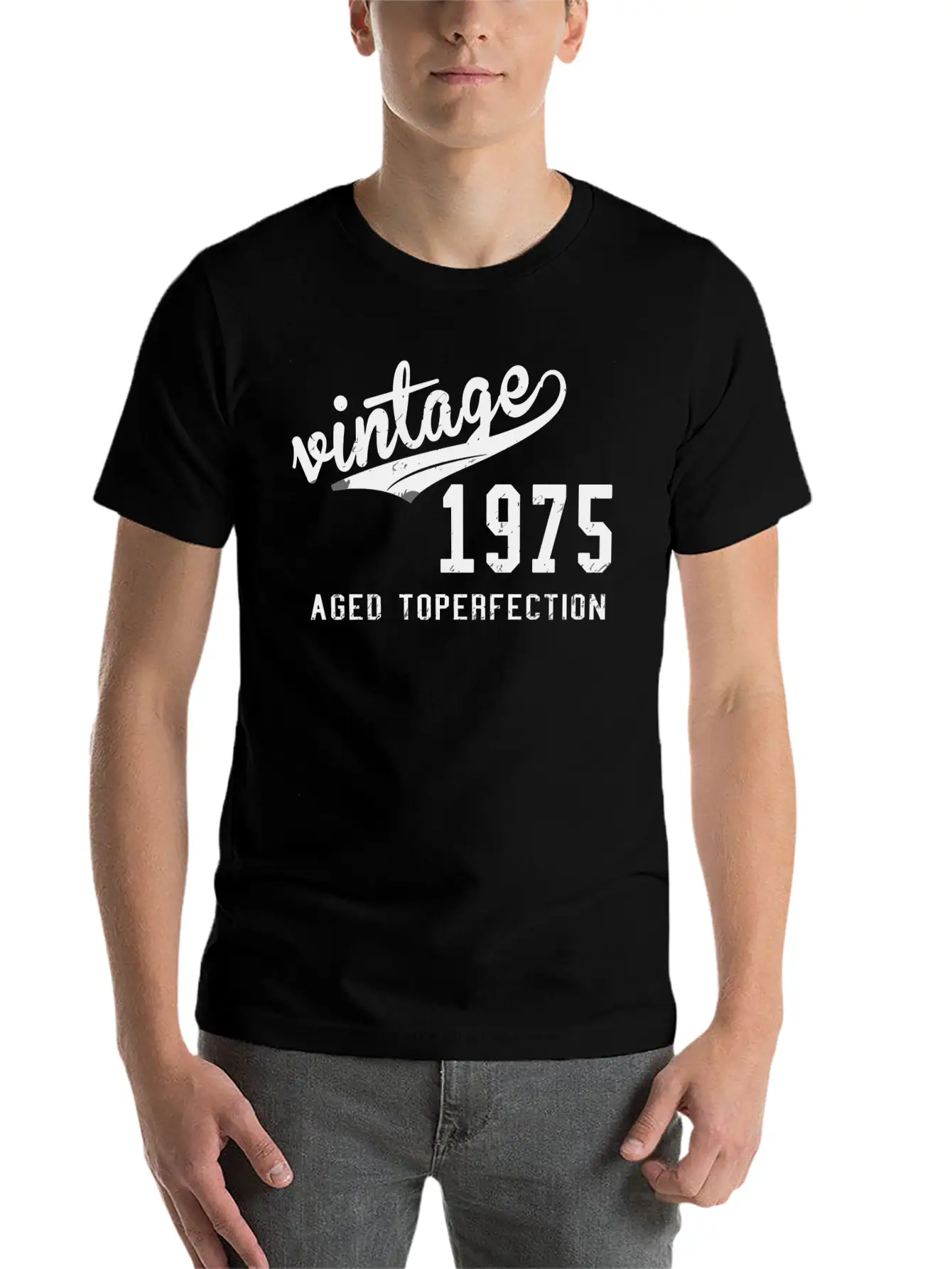 Vintage - Vintage 1975 Aged Toperfection Basic Graphic T-Shirt – Daily Comfort In Soft Cotton
